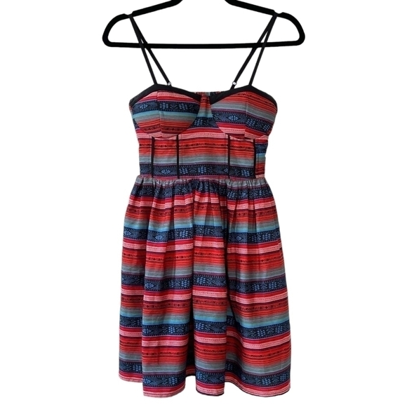 Band OF GYPSIES Colorful Striped Bustier Mini Dress Size XS - Picture 4 of 5